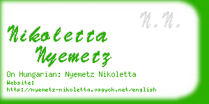 nikoletta nyemetz business card